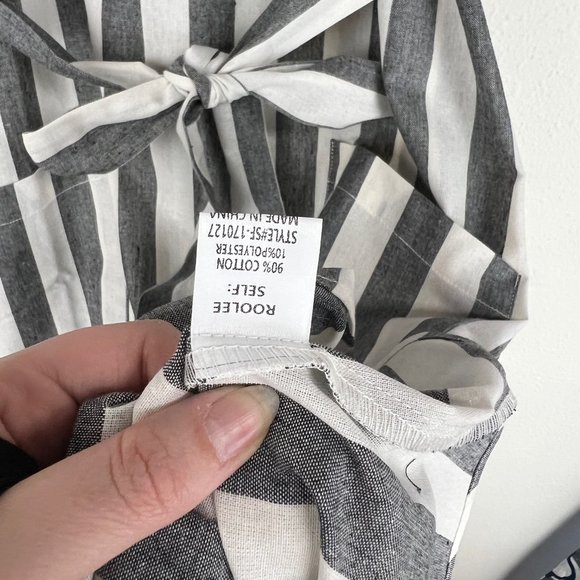 Roolee Gray and White Striped Midi Dress - Picture 5 of 8